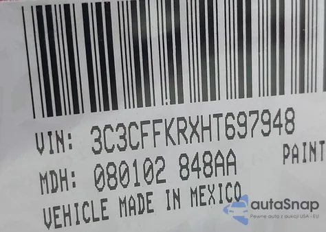 2017 Fiat 500 Pop из США, поврежденный, VIN 3C3CFFKRXHT697948